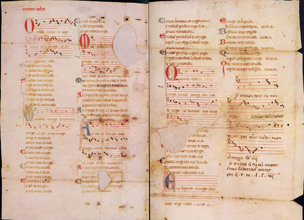 Cantigas de Martin Codax en el Pergamino Vindel