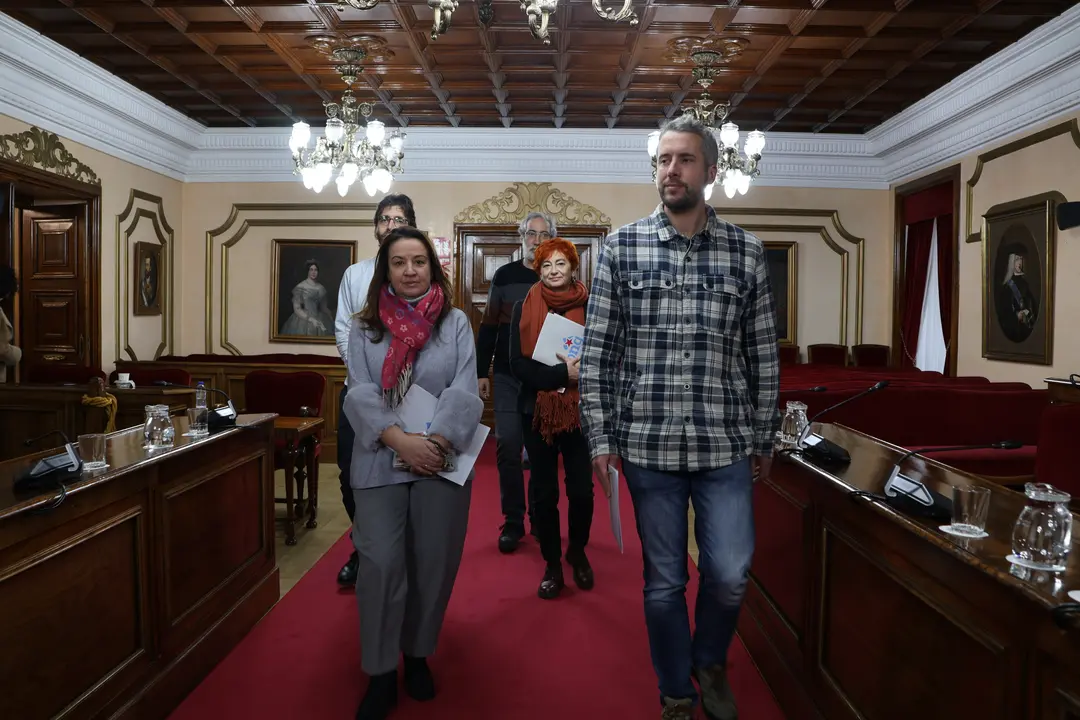Rubén Arroxo, a la entrada en el pleno del Concello de Lugo