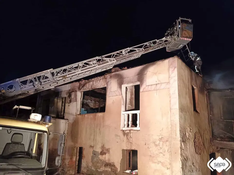 Incendio en Salas
