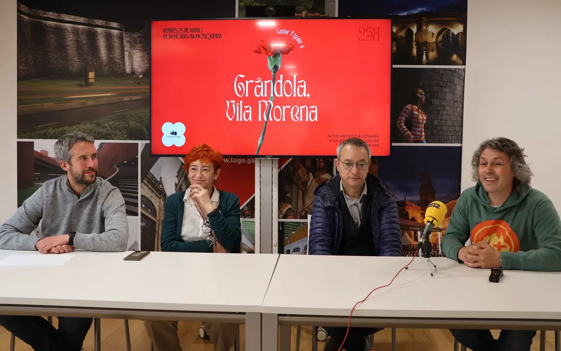 La presentación del acto que se celebrará en la Mosquera contó con la presencia de los directores de las corales lucenses