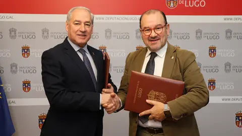 191224 Sinatura convenio USC. Josep Tum&eacute; y Antonio L&oacute;pez