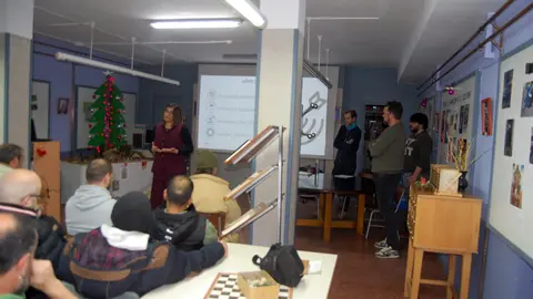 Ana Bel&eacute;n Traseira, directora de la UNED de Lugo, durante el acto que se llev&oacute; a cabo en el Centro Penitenciario de Bonxe