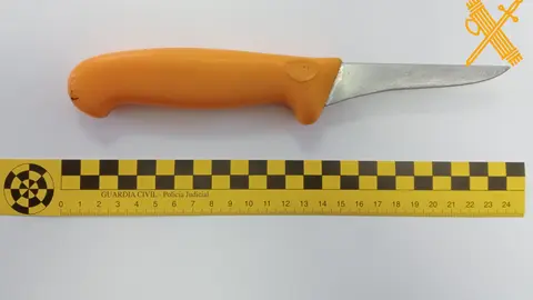 Cuchillo que se utiliz&oacute; en la tentativa de homicidio en Castro de Rei