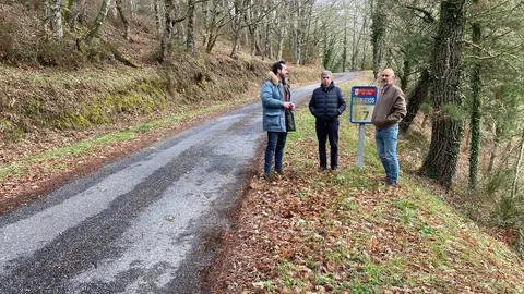 Ameijide, N&uacute;&ntilde;ez y Fern&aacute;ndez, en un punto de la carretera provincial LU-P-0705