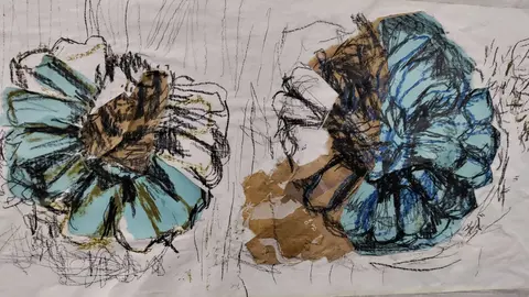 Una obra de la exposici&oacute;n &laquo;Bocetos&raquo;, de Ruth Liengaard, que se exhibe en Chantada