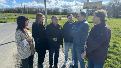 Cristina Sanz, Jos&eacute; Manuel Mato e Carmen Jos&eacute; L&oacute;pez na visita ao pol&iacute;gono de Sarria
