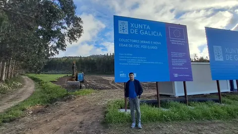 Javier Casti&ntilde;eira na ubicaci&oacute;n da nova depuradora