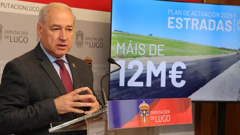 Jos&eacute; Tom&eacute;, durante la presentaci&oacute;n del plan de carreteras