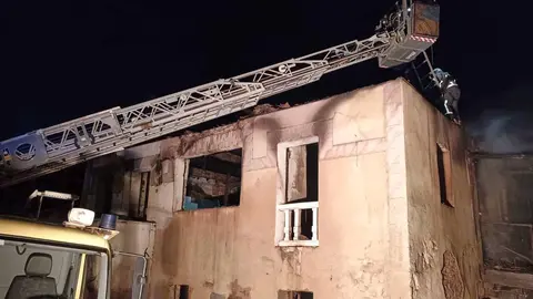 Incendio en Salas