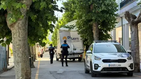 Un cami&oacute;n impact&oacute; contra un &aacute;rbol de la calle Alza y la v&iacute;a tuvo que ser cortada por la polic&iacute;a
