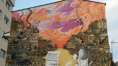 Mural del Movemento Art&iacute;stico Pola Paz, en Foz.