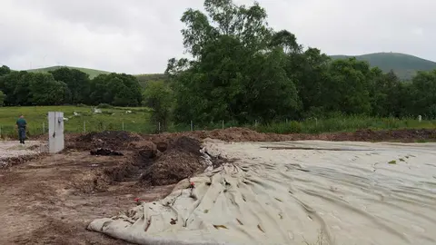 Vertido de pur&iacute;n al r&iacute;o Landro en Muras
