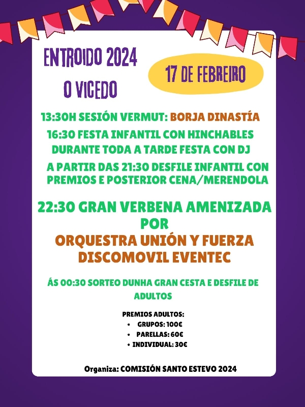cartel entroido o vicedo