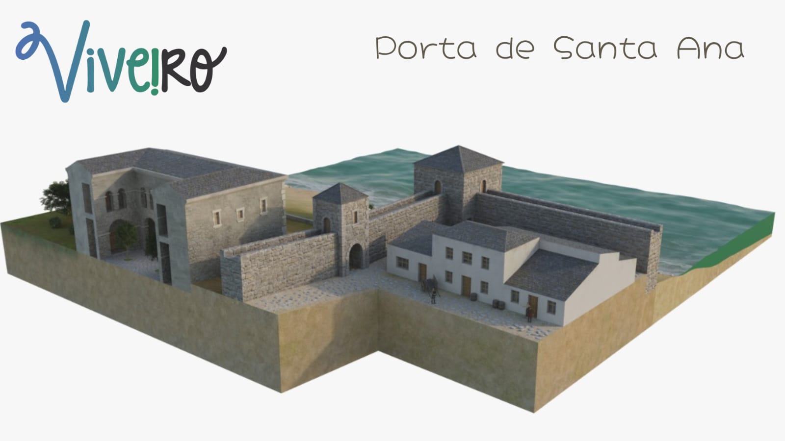 Recreación en 3D de una de las puertas medievales.