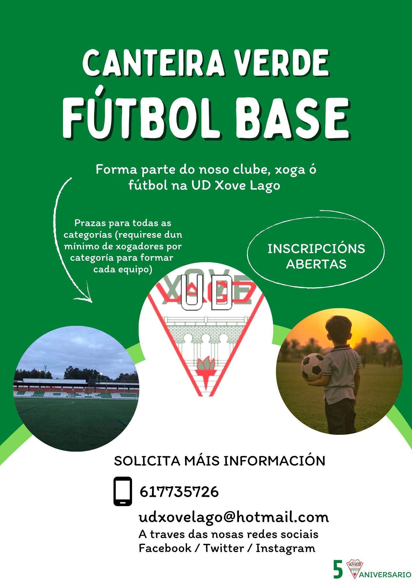 Cartel Xove Lago fútbol base