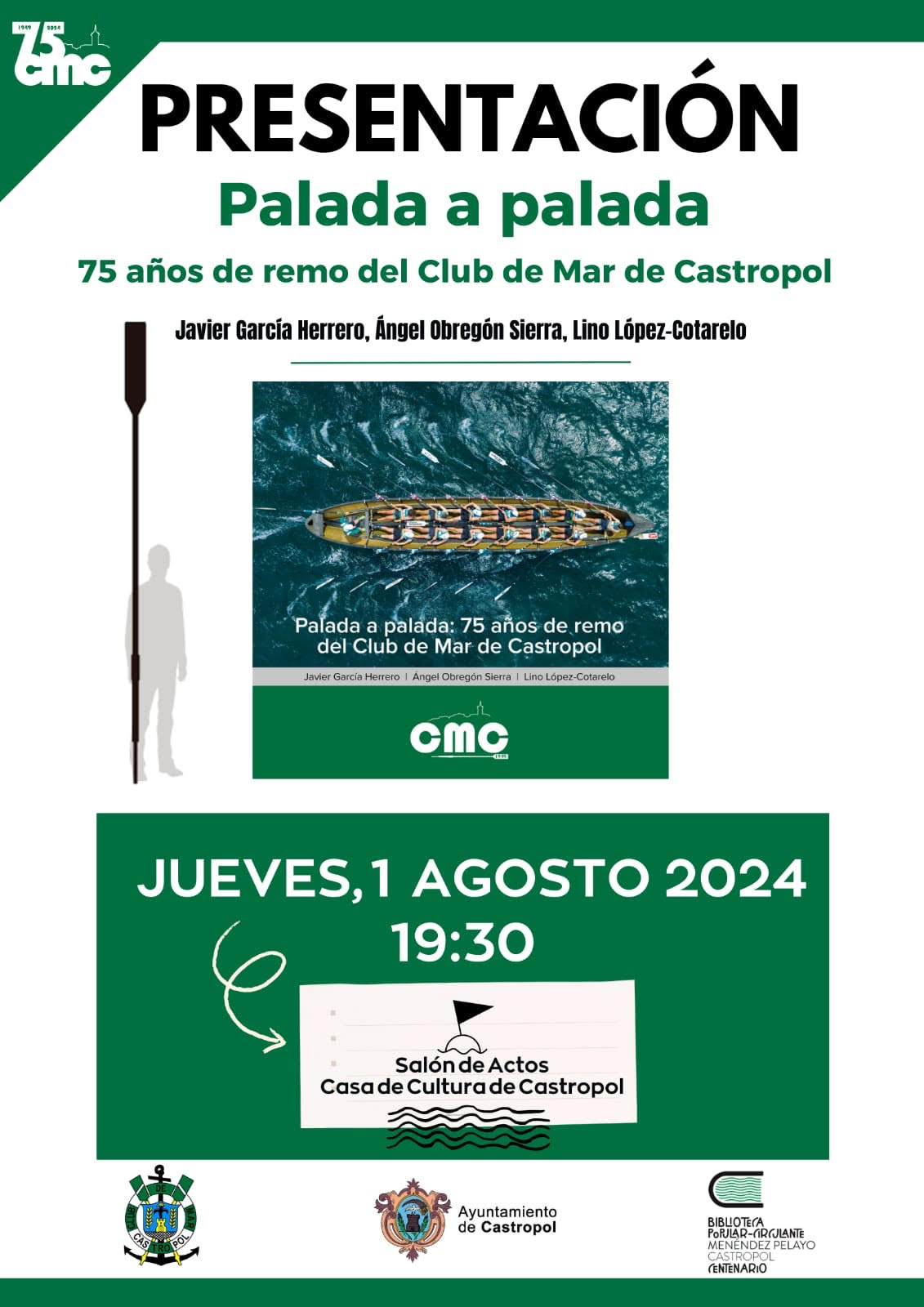 club de mar, presentación libro palada a palada. castropol