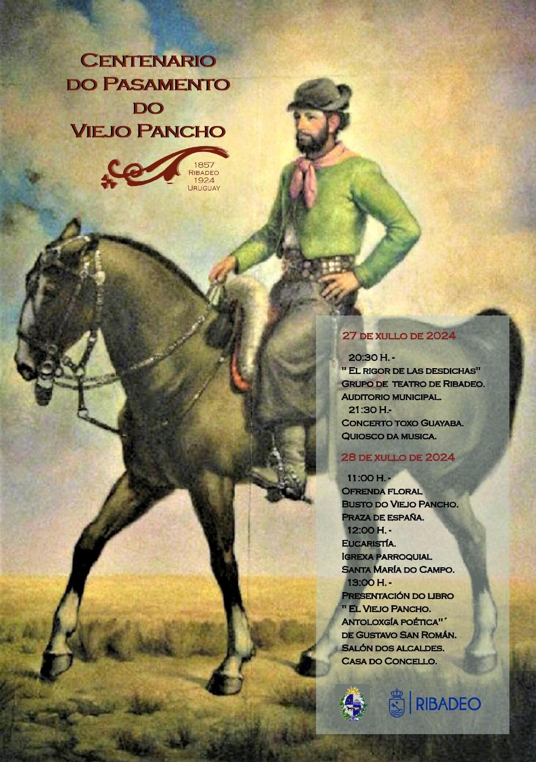 Cartel del centenario del fallecimiento del Viejo Pancho
