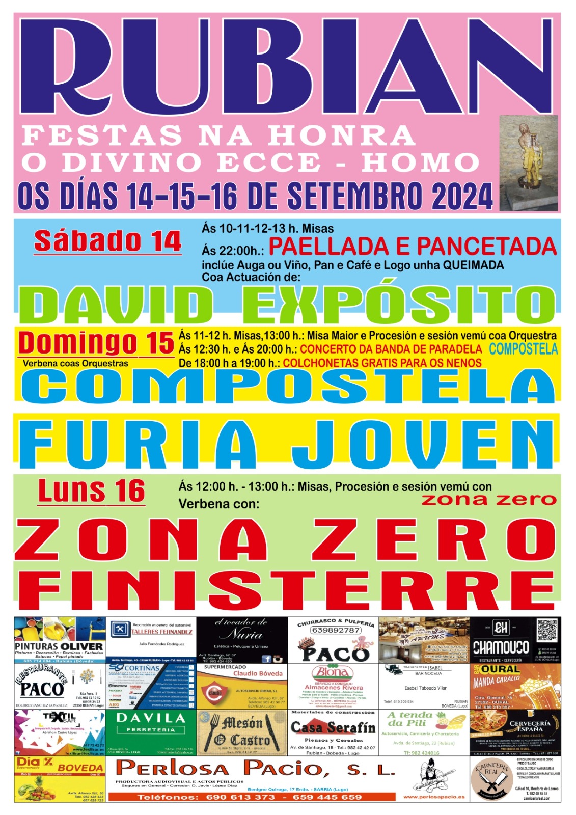 Cartel de las fiestas de Rubián 2024