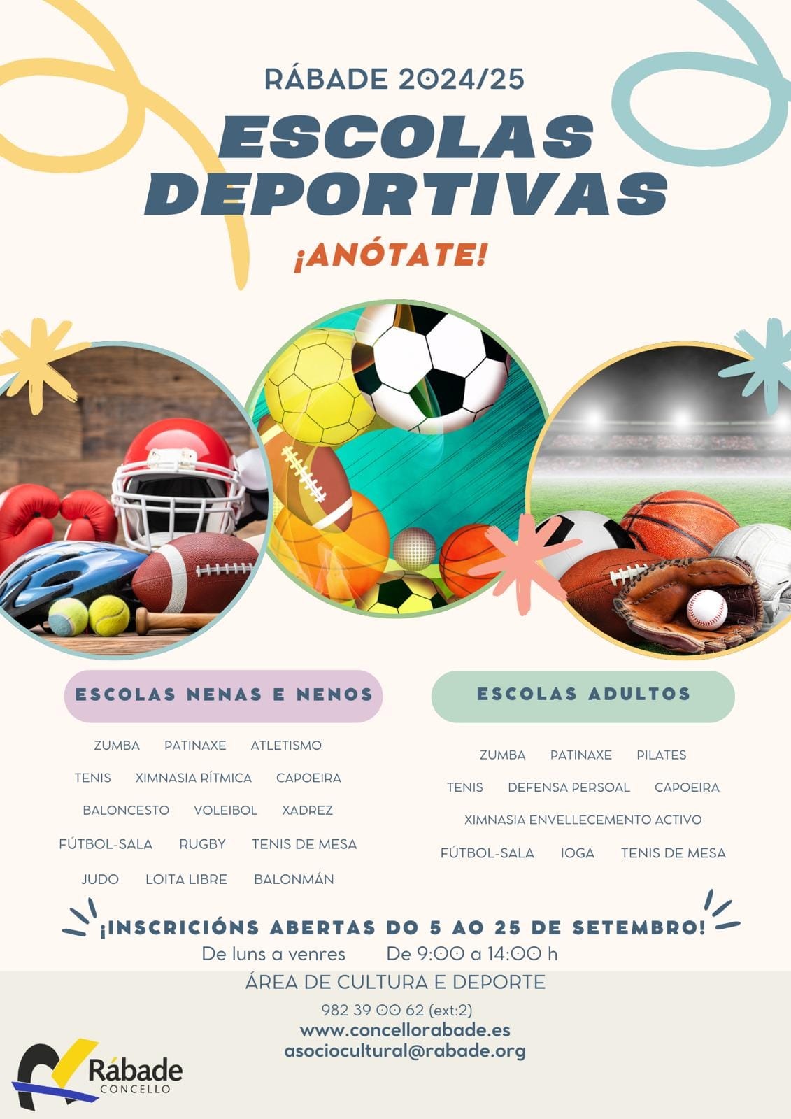 Cartel Escolas Deportivas de Rábade