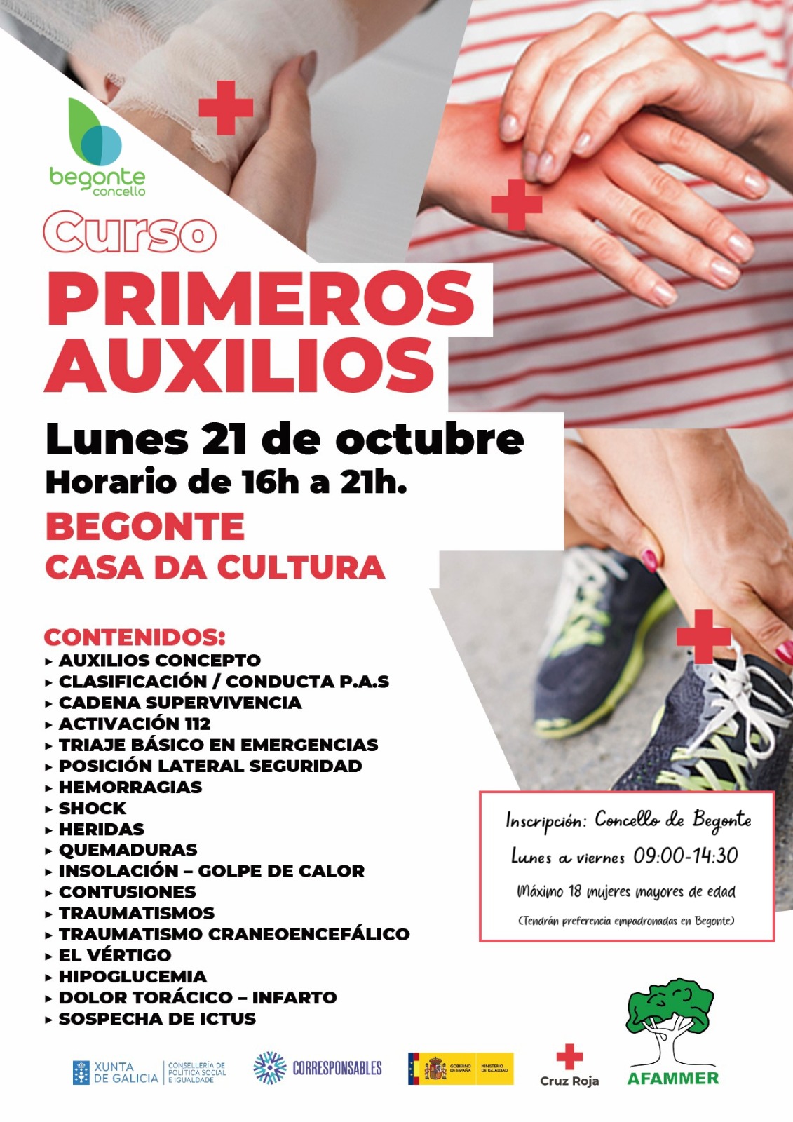 Curso de primeros auxilios para mujeres en Begonte