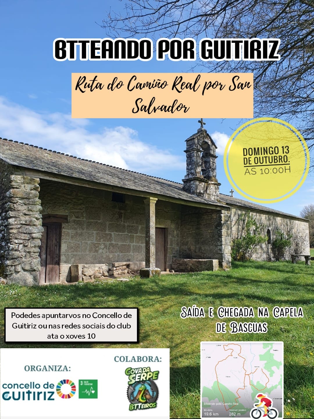 CARTEL GUITIRIZ - O programa ‘BTTeando por Guitiriz’ volve o domingo 13 de outubro cunha ruta polo Camiño Real de San Salvador