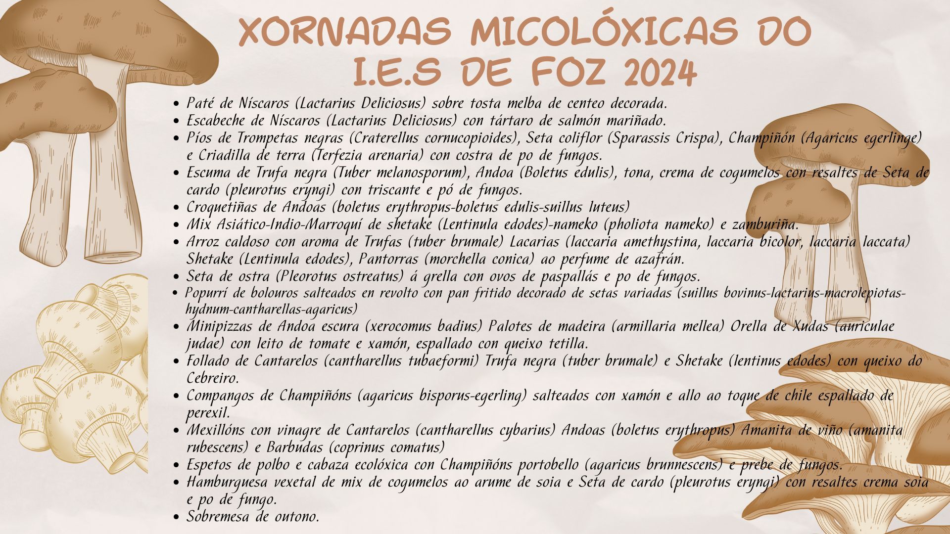 Menú degustación setas 2024