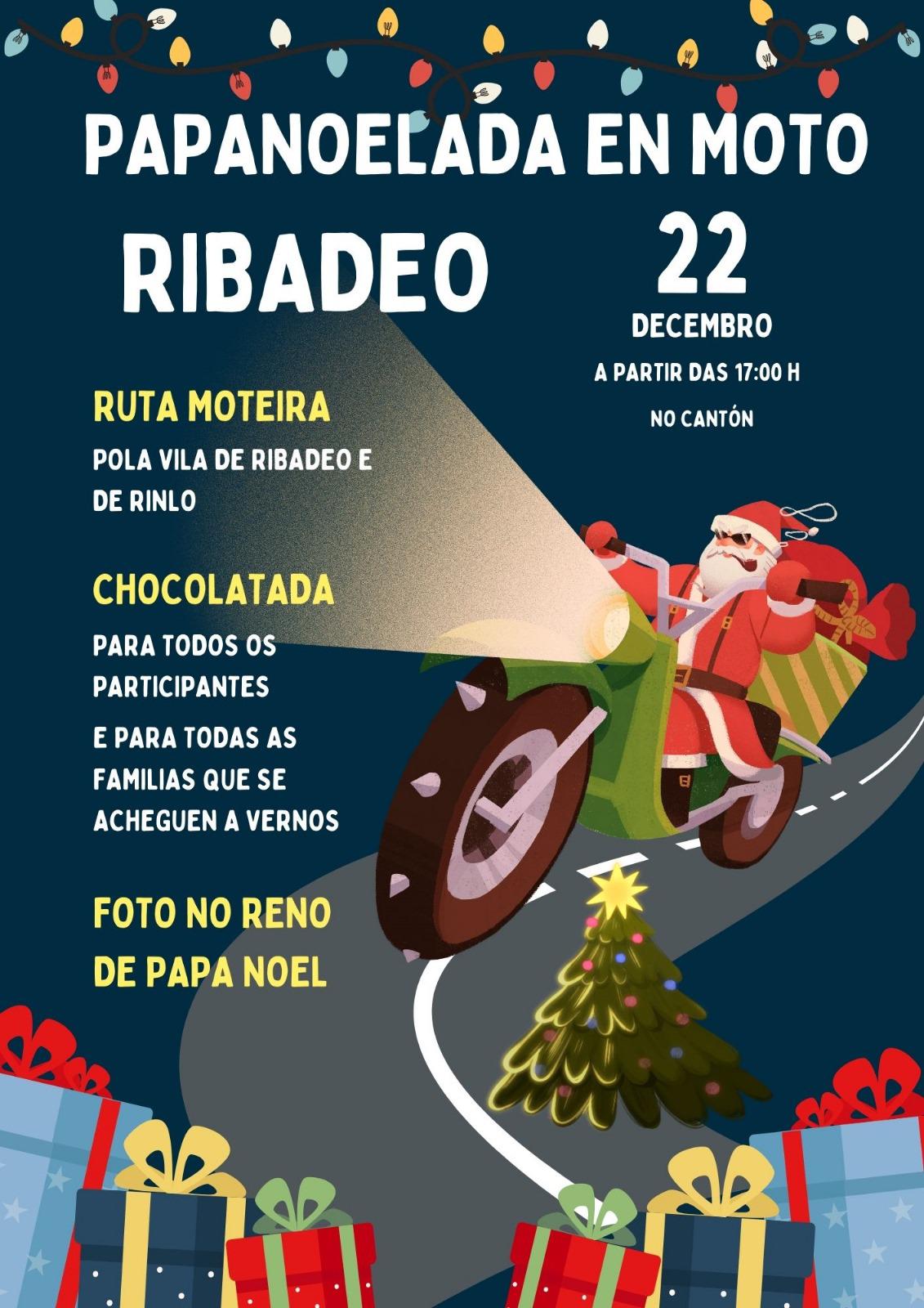 Papanoelada en moto de Ribadeo