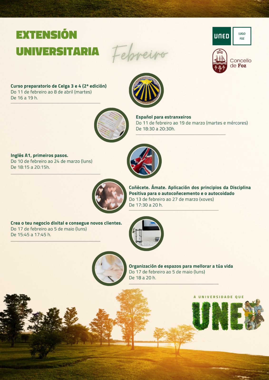 CARTEL ACTIVIDADES AULA UNED DE FOZ FEBREIRO 2025