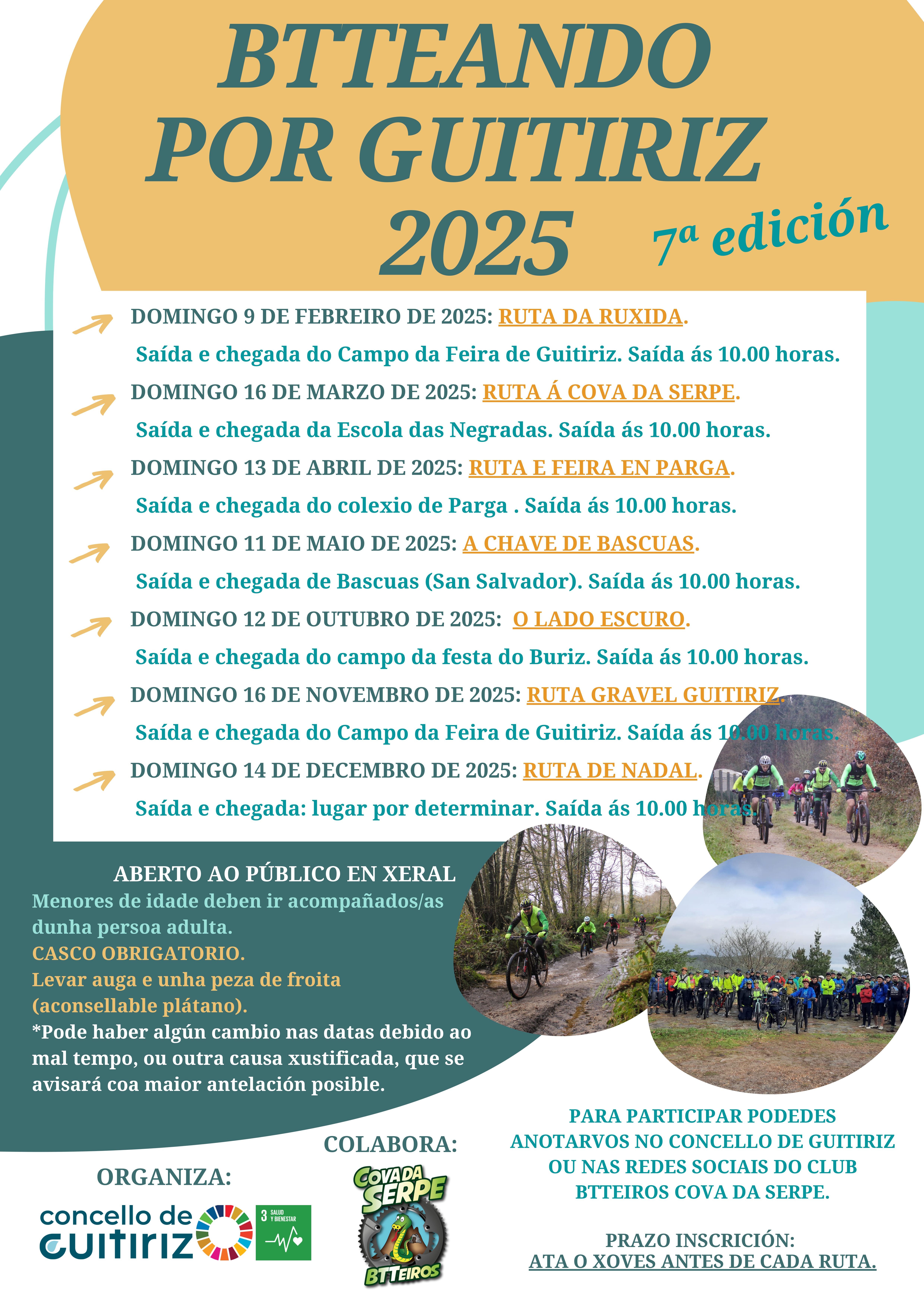 CARTEL GUITIRIZ - O Concello de Guitiriz anuncia a sétima edición do programa ‘BTTeando por Guitiriz’