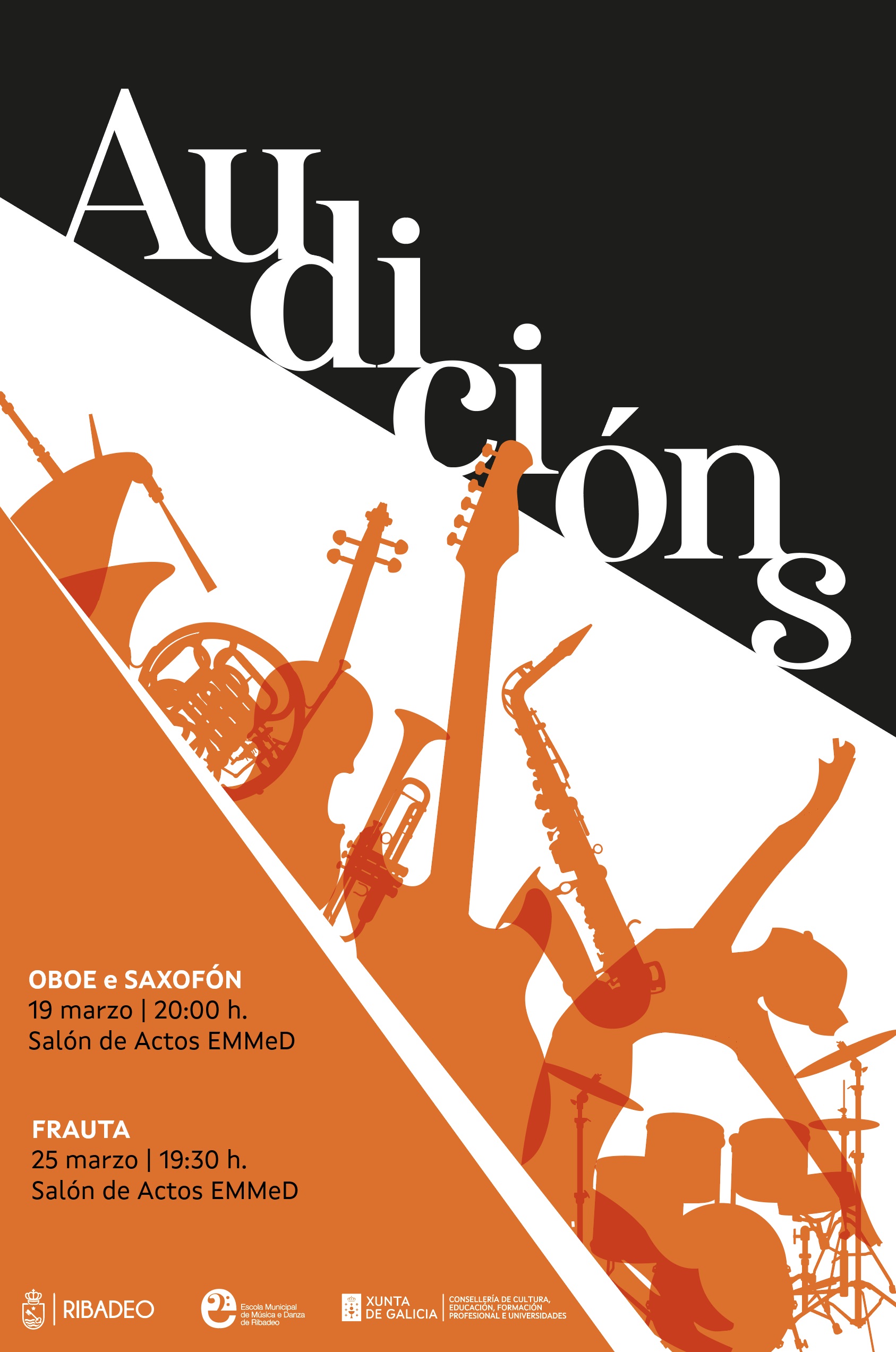 Cartel Audicións marzo 2025 EMMeD Ribadeo