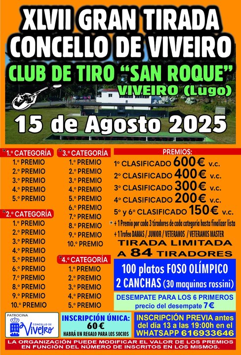 280725 foto cartel GRAN TIRADA CONCELLO DE VIVEIRO DE TIRO AO PRATO 2025