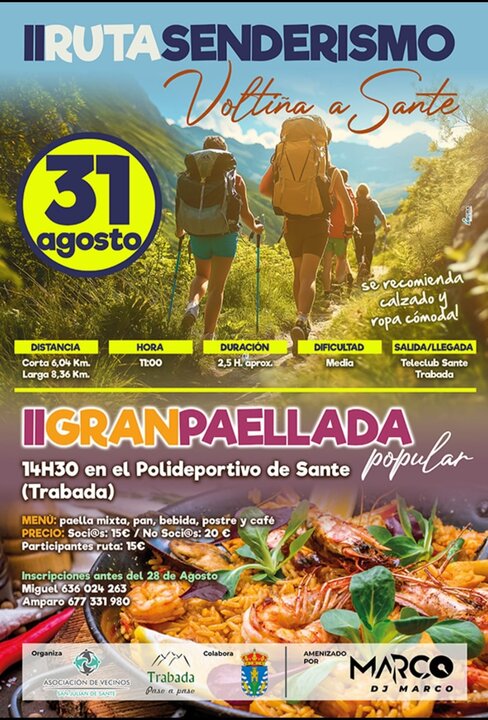 II Ruta Sendeirismo e Gran Paellada Sante