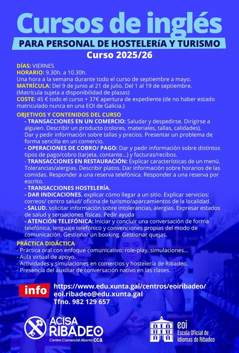Curso inglés Acisa Ribadeo