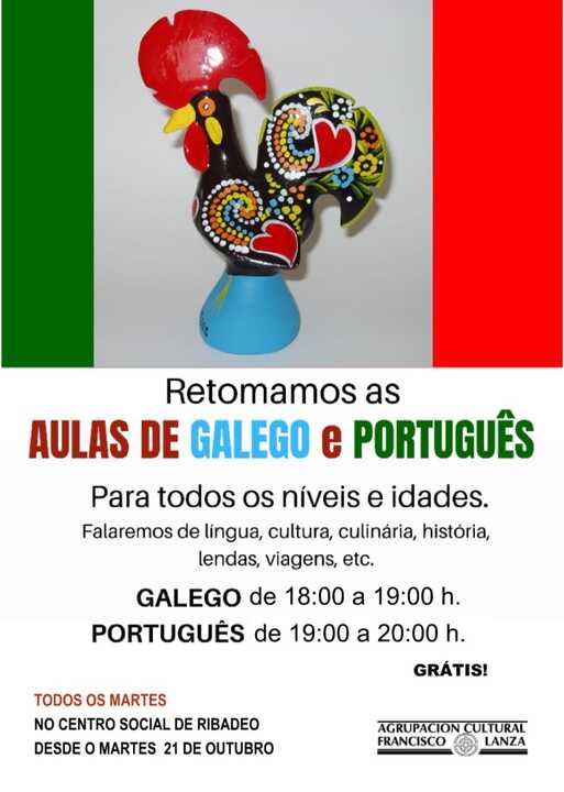 cartel aulas galego e portugués