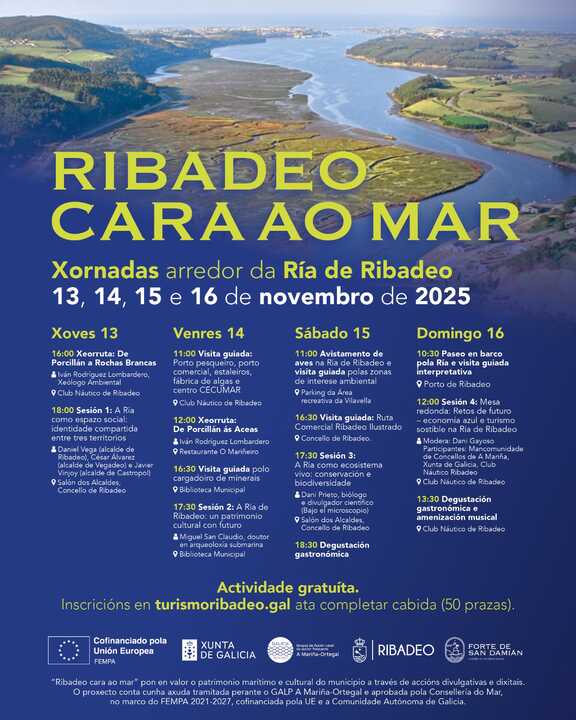 Ribadeo cara o mar (Xornadas sobre a ría do 13 ao 16 de novembro de 2025)