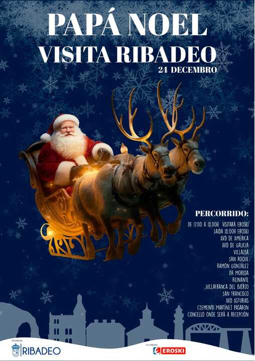 Cartel Papá Noel Ribadeo Nadal 2025