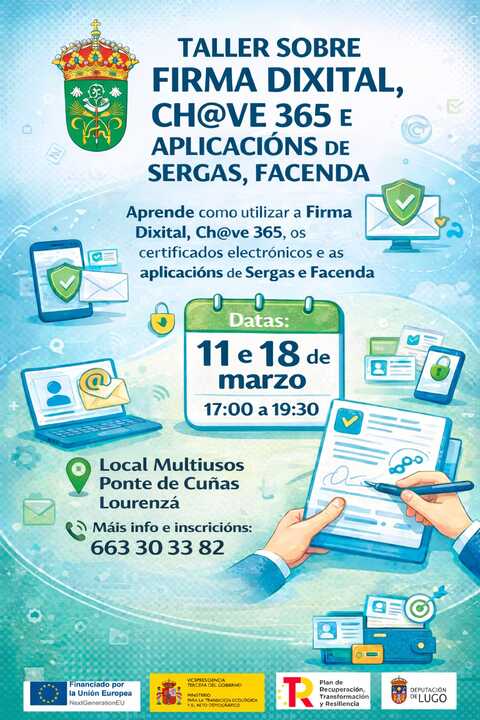 CARTEL TALLER SOBRE DIXITALIZACIÓN EN LOURENZÁ (11 E 18-03-26)