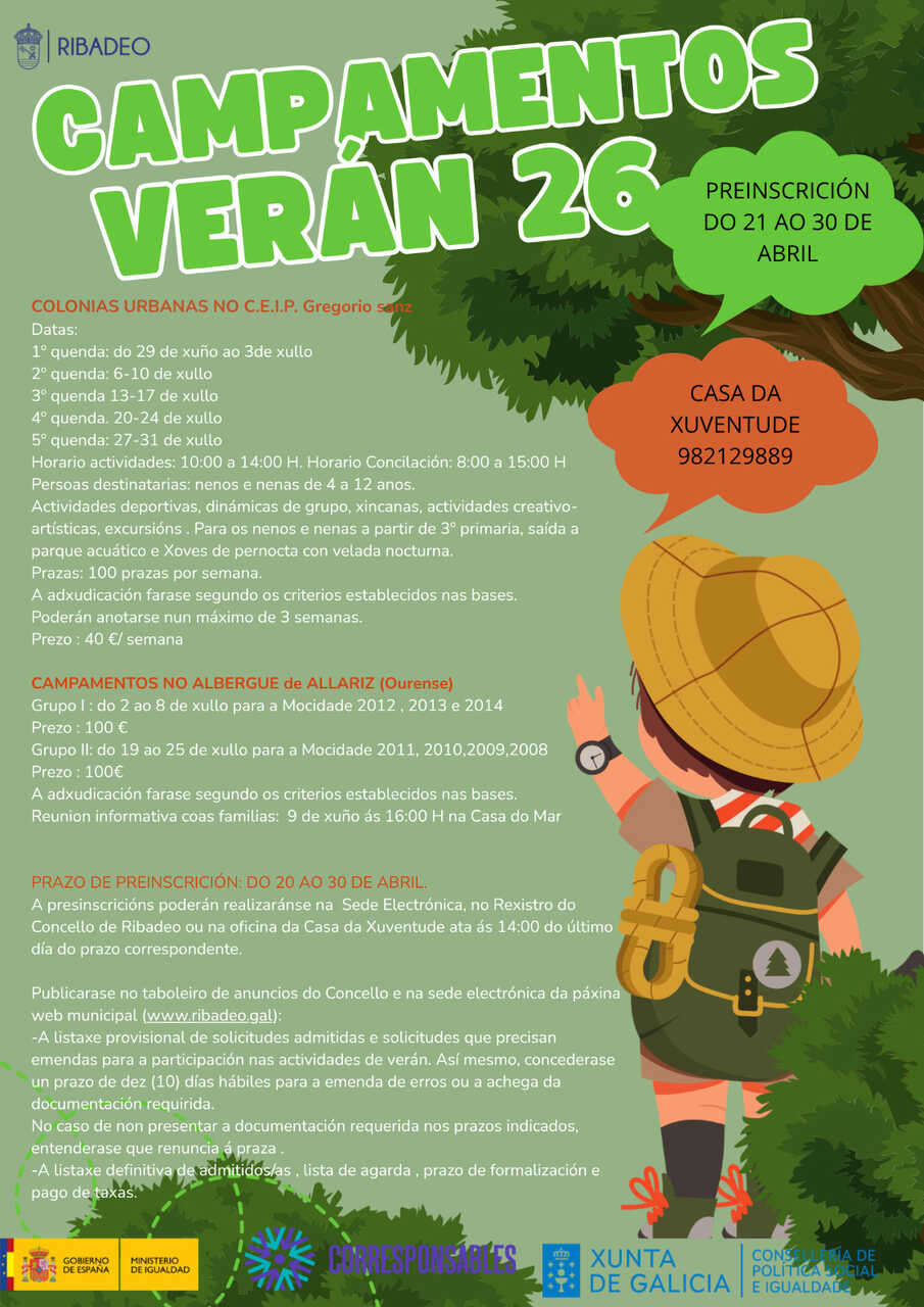 Campamentos Verán 2026 Ribadeo